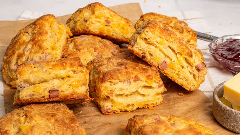 Ham and cheese biscuits