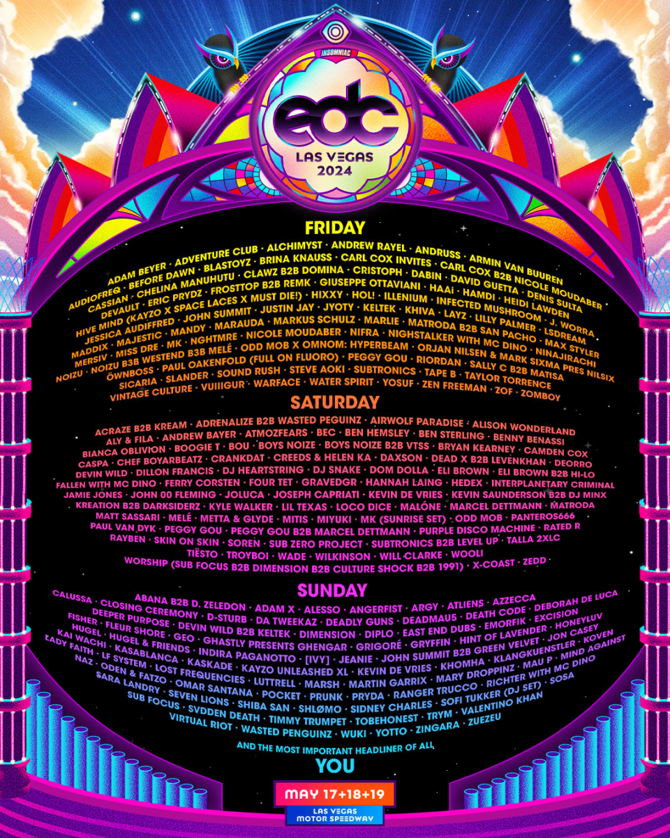 EDC Las Vegas 2024 Schedule Lineup Flyer