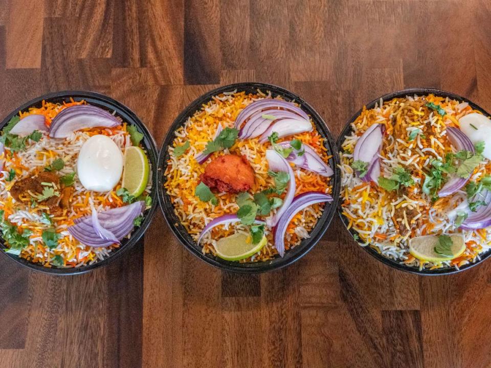 Hyderabad House in Lexington serves spicy biryani rice bowls of many kinds.