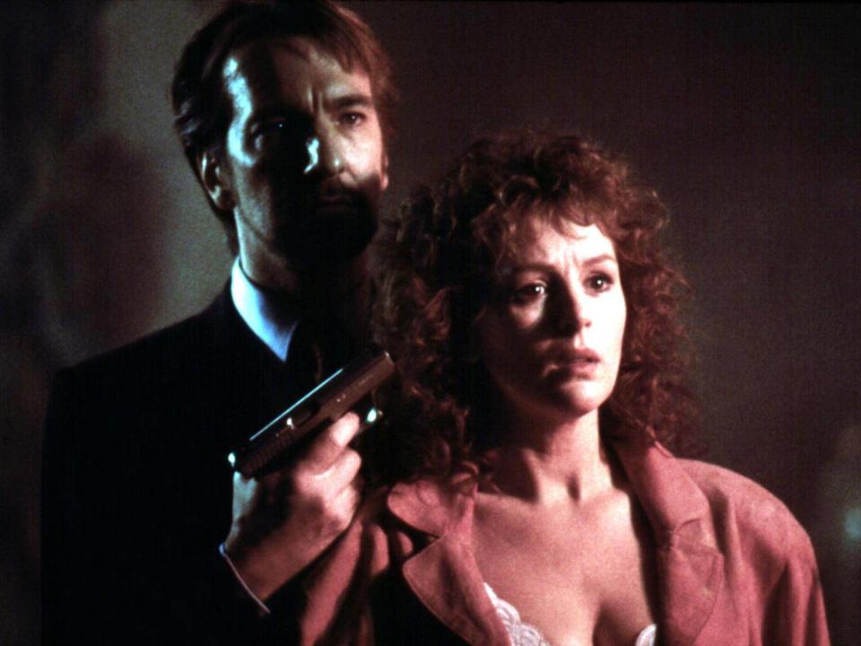 Rickman with Bonnie Bedelia in ‘Die Hard’: the actors didn’t expect the film to be such a huge success (Rex)