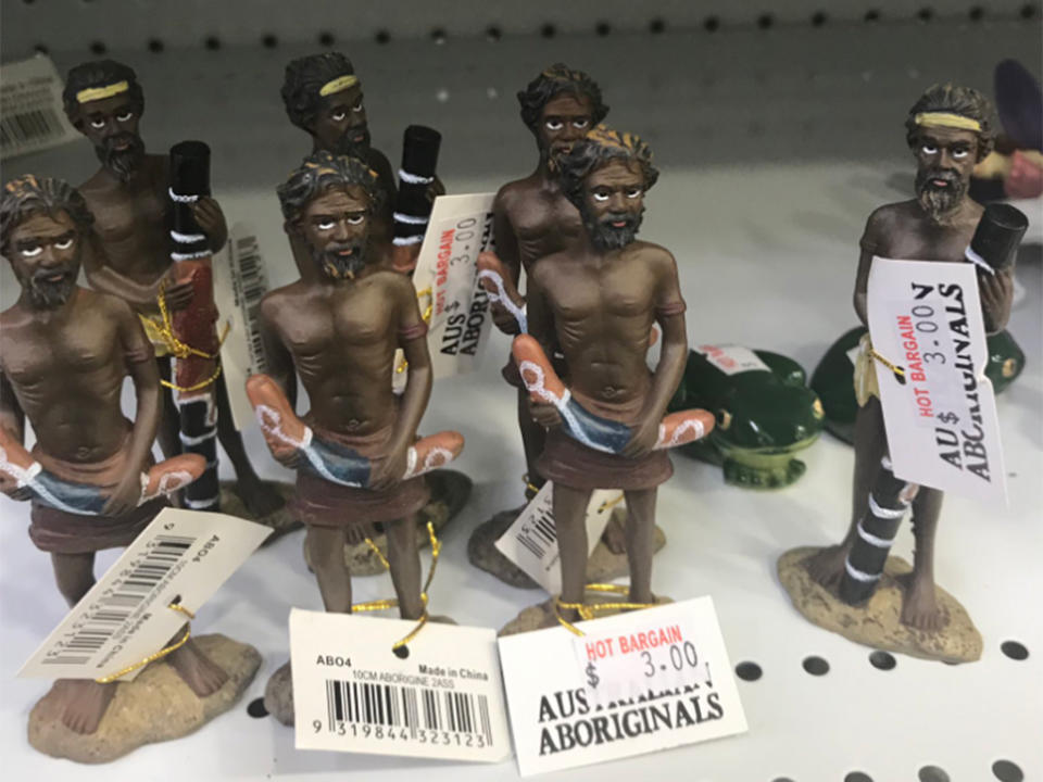 The figurines were spotted in the Hot Bargain store in the Lake Haven Shopping Centre on NSW’s Central Coast. Image: Twitter/Christopher Davis