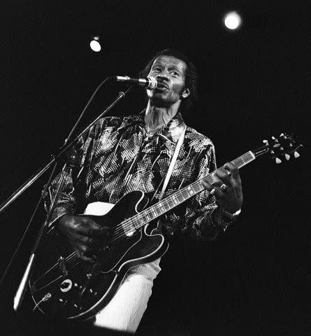 <p>LUC NOVOVITCH/AFP via Getty</p> Chuck Berry in 1981