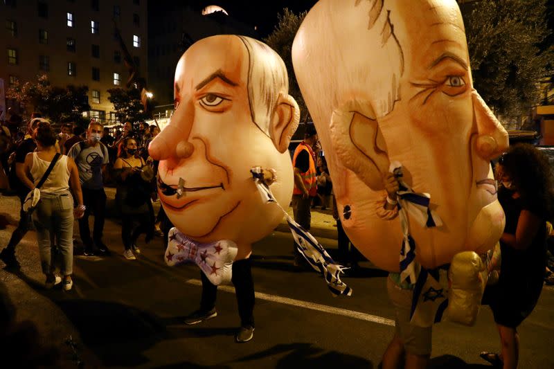 FILE PHOTO: Thousands protest against Israel's Netanyahu over economy, corruption allegations