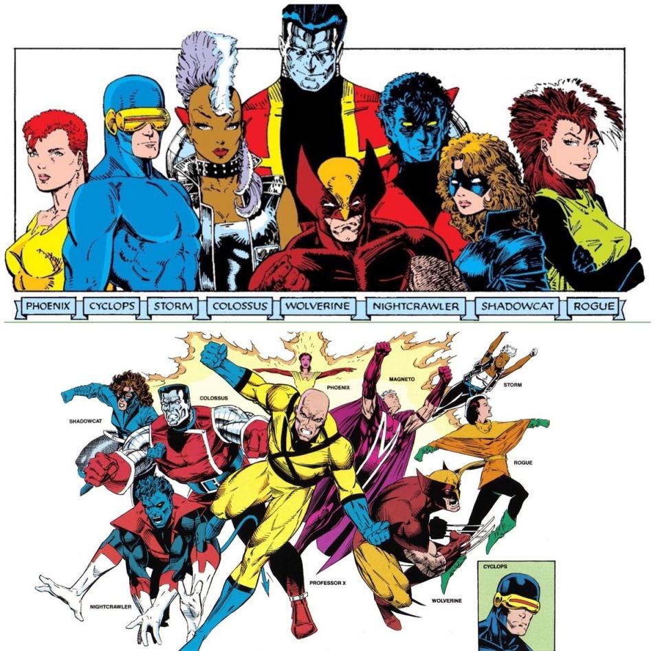 The early to mid-'80s roster of the X-Men.