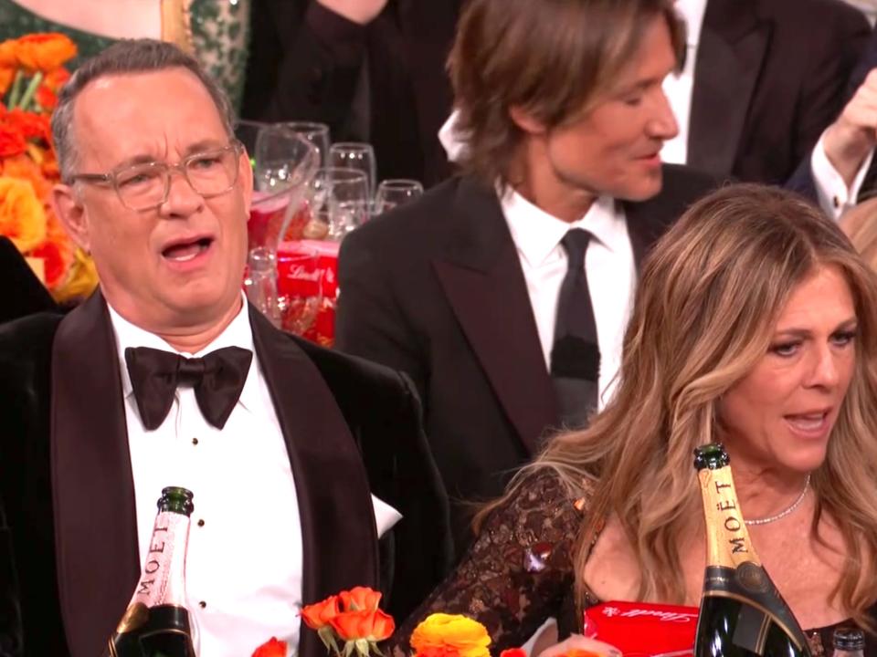 Tom Hanks Golden Globes reaction opening monologue 2020 NBC