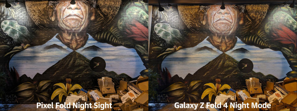 <p>A camera sample from the Google Pixel Fold compared to a similar shot taken by the Samsung Galaxy Z Fold 4.</p>
