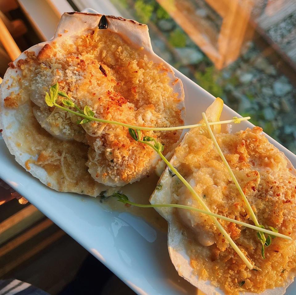 Scallop Gratin is the new menu item at The Black Whale.