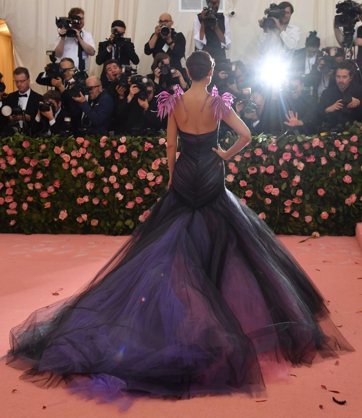 Katie Holmes arrives for the 2019 Met Gala at the Metropolitan Museum of Art on May 6, 2019, in New York.