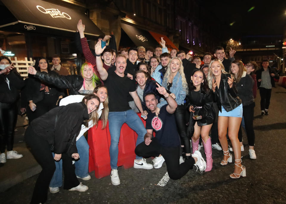 People out in Leeds city centre, ahead of a national lockdown for England from Thursday.