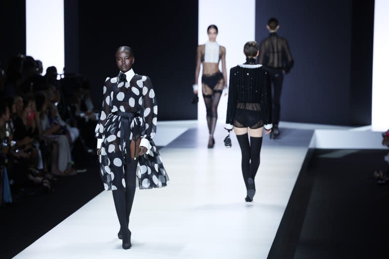 Models walk the runway at the Dolce & Gabbana fashion show during the Milan Fashion Week Womenswear Spring/Summer 2024 on Sept. 23, 2023, in Milan, Italy. (Photo by Vittorio Zunino Celotto/Getty Images)