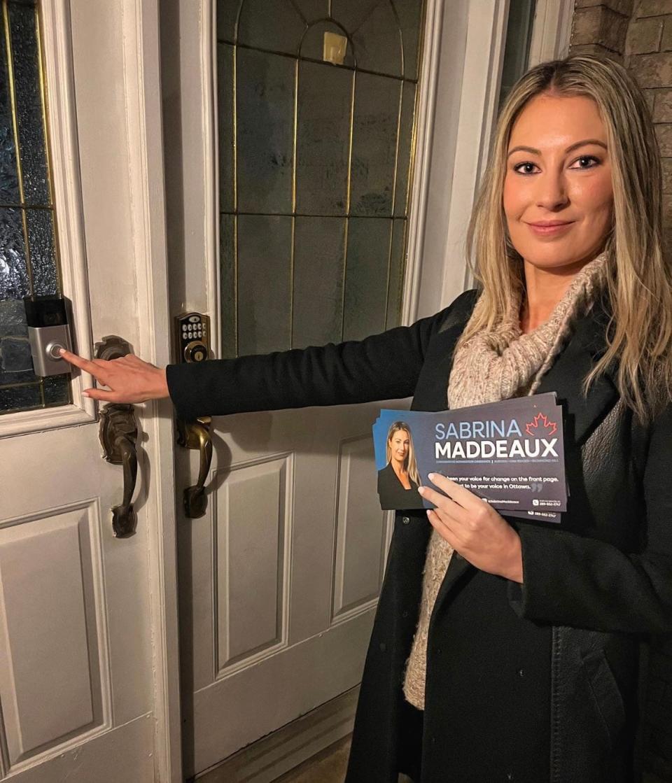 Journalist-turn-Conservative nomination candidate Sabrina Maddeaux has dropped out of the race to represent the party in a Toronto-area riding.