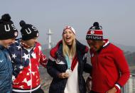 <p>Ivanka Trump poses with U.S. athletes Taylor Morris, Matt Mortensen and Lauren Gibbs on day sixteen of the PyeongChang 2018 Winter Olympic Games on February 25, 2018 in Pyeongchang-gun, South Korea. Ivanka Trump is on a four-day visit to South Korea to attend the closing ceremony of the PyeongChang Winter Olympics. (Photo by Eric Gaillard-Pool/Getty Images) </p>