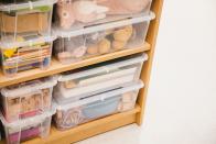 <p>Once each item has a home, make sure that home is organized. "First sort all items into categories, then select what you actually use and love, and then home the category using a right-sized container," Fisher says. </p><p>For example, if your towels have a home in the hall closet, organize your towels by category, get rid of ones you don't use, and give each category a home within the closet. </p>