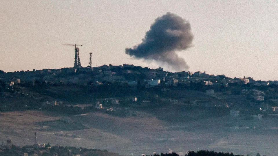 PHOTO: A smoke plume billows during Israeli bombardment across the border in south Lebanon from a position along the border in northern Israel on June 18, 2024.  (Jalaa Marey/AFP via Getty Images)