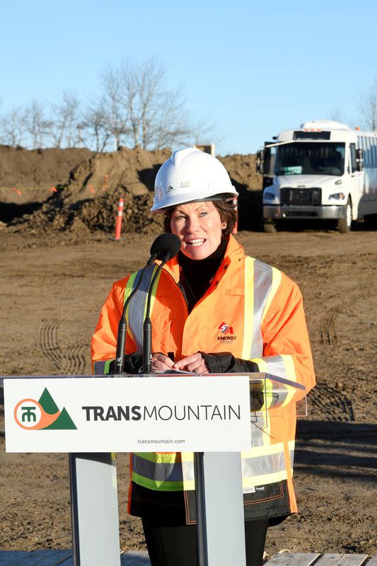 FILE PHOTO: The expansion of the Canadian government-owned Trans Mountain oil pipeline advances in Acheson