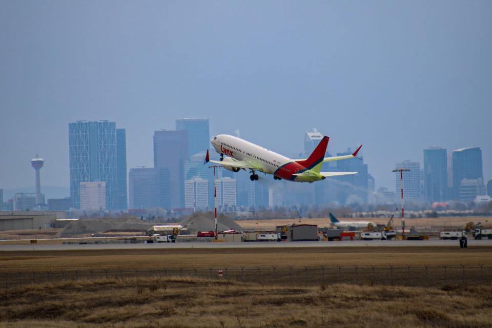 Lynx Air, seen here in 2023 at the Calgary International Airport, shut down and declared bankruptcy in February 2024, leaving ticket holders stranded. (Submitted by Taylor Michelson)