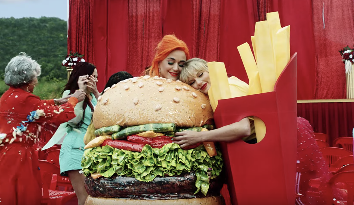 Katy Perry and Taylor Swift have ended their feud for the latter's new music video. (Photo: Vevo)