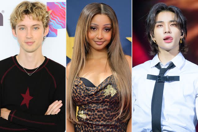 <p>Rodin Eckenroth/Getty, Prince Williams/WireImage, Kristy Sparow/Getty</p> Troye Sivan; PinkPantheress; Hyunjin of Stray Kids