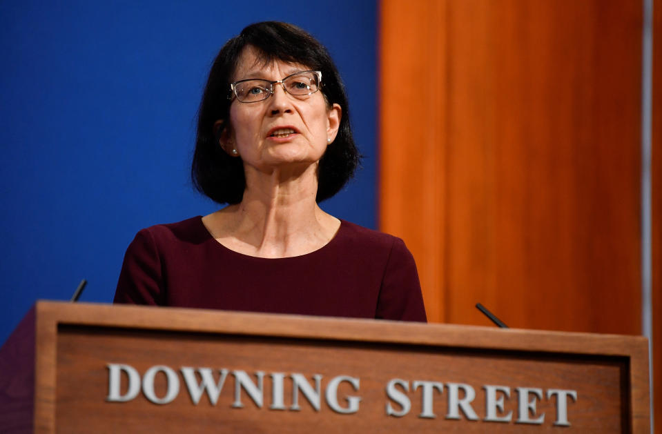 Chief executive of the UK Health Security Agency Dr Jenny Harries, during a media briefing in Downing Street, London, on coronavirus (Covid-19). Picture date: Wednesday May 19, 2021.