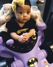 <p>Super baby! Alexis Olympia, daughter of the tennis great, celebrated her first Halloween dressed as the cutest Batman we’ve ever seen. (Photo: Serena Williams via Instagram) </p>