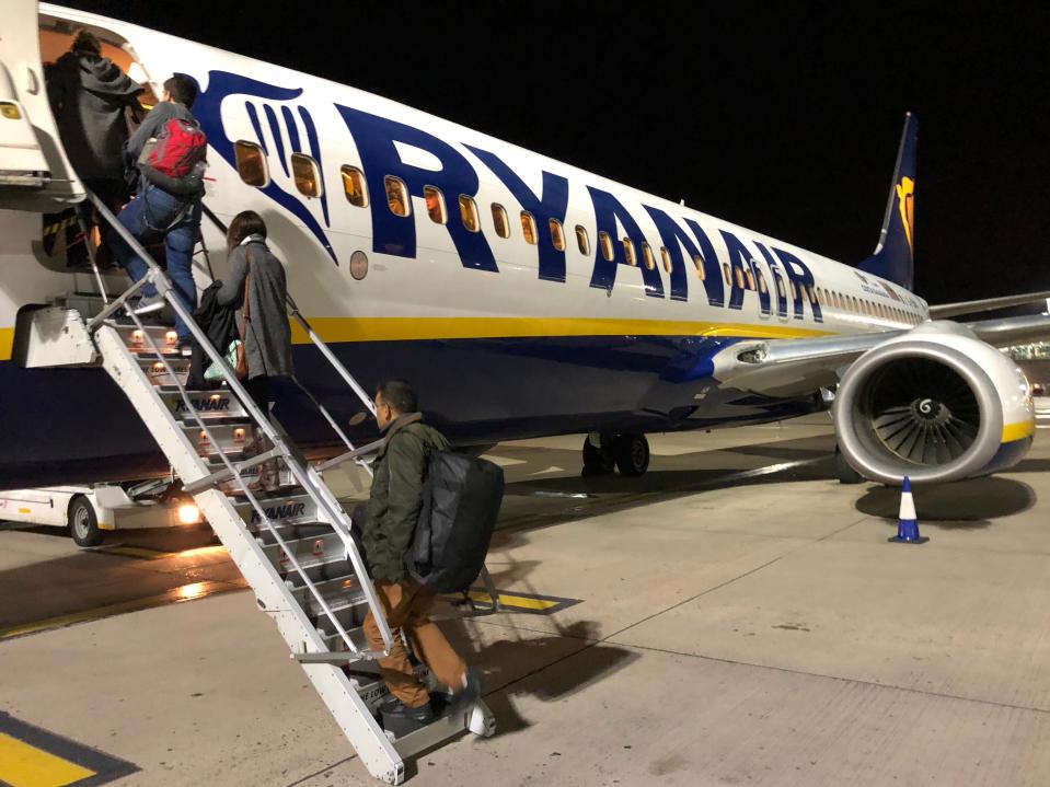 Going places? Ryanair Boeing 737 at its main base, London Stansted airport (Simon Calder)