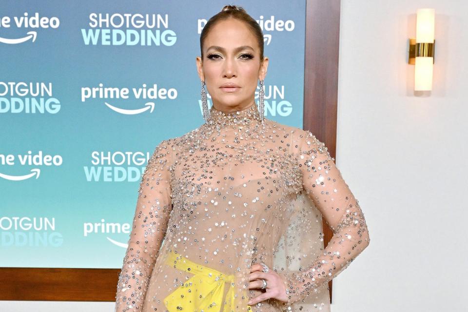 Jennifer Lopez attends the Los Angeles Premiere of Prime Video's "Shotgun Wedding" at TCL Chinese Theatre on January 18, 2023 in Hollywood, California.