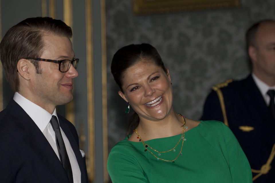 The Prince Of Wales And The Duchess Of Cornwall Attend An Official Lunch At Royal Palace In Stockholm, Attended By The King & Queen Of Sweden, Crown Princess Victoria ,Prince Daniel, Princess Madeleine, And Prince Carl Philip Of Sweden. (Photo by Julian Parker/UK Press via Getty Images)