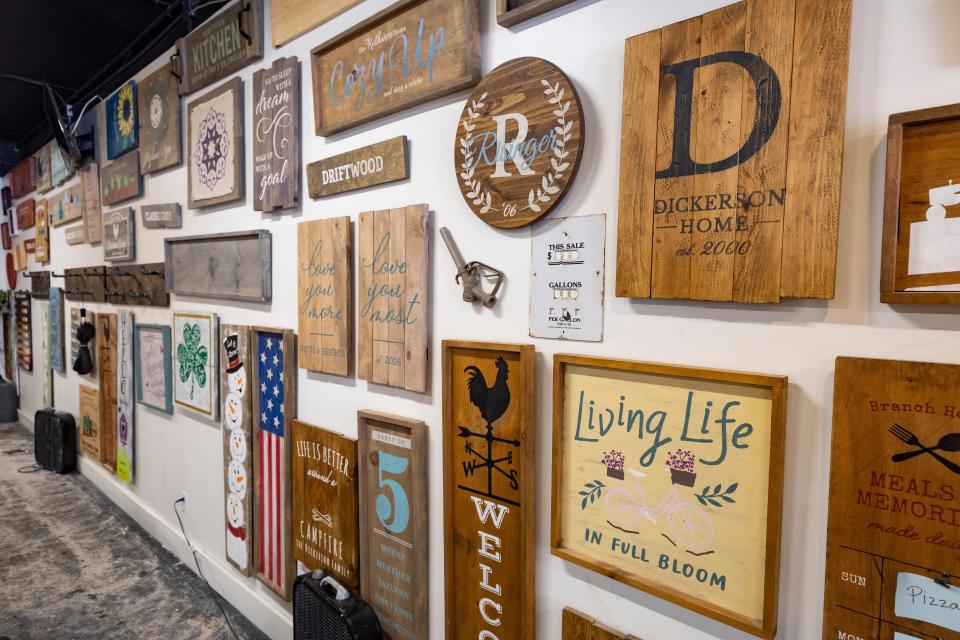 Board & Brush Creative Studio will open on Saturday for sons and daughters to bring their moms for a special creation. The studio has hundreds of designs to choose from and all the tools and materials available to produce them.