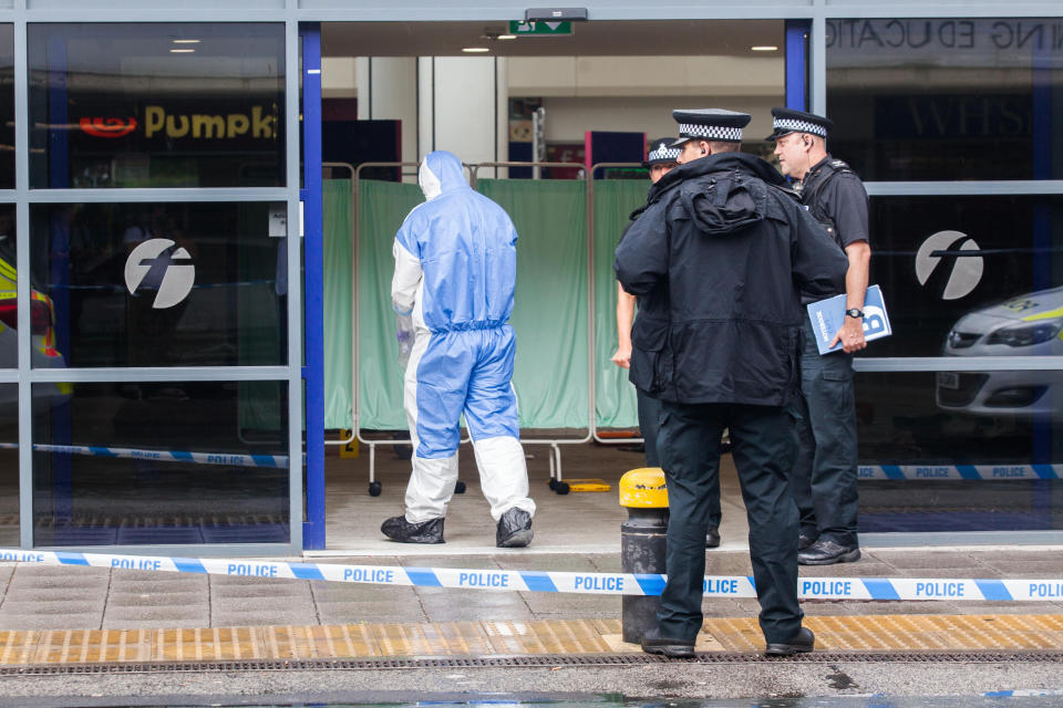 Commuters at Plymouth railway station witnessed the attack (Picture: SWNS)