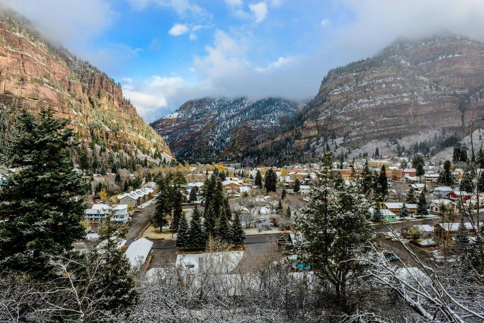 foggy day in ouray, colorado