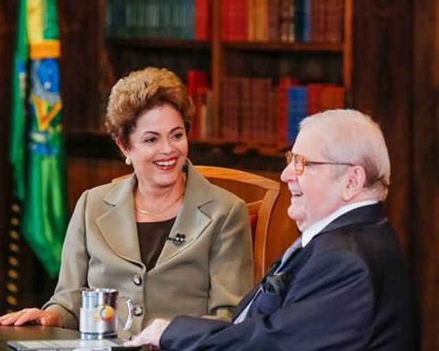 A entrevista com a então presidente Dilma Rousseff, no auge da crise política em 2015, foi tão polêmica que o apresentador chegou a ser ameaçado de morte depois do programa ir ao ar. (Divulgação/ Globo)