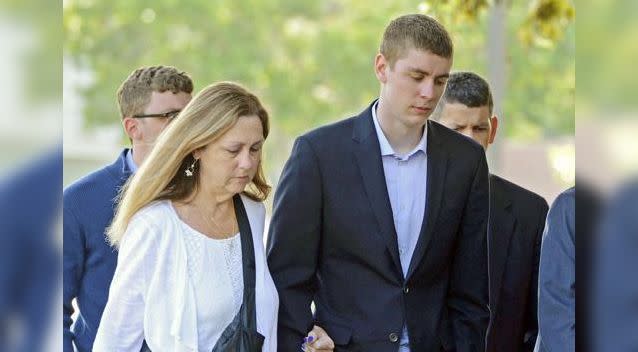 Brock Turner makes his way to court on June 2. Photo: AP
