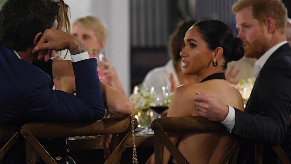 Meghan and Harry seen talking to Nacho Figueras and his wife Delfina