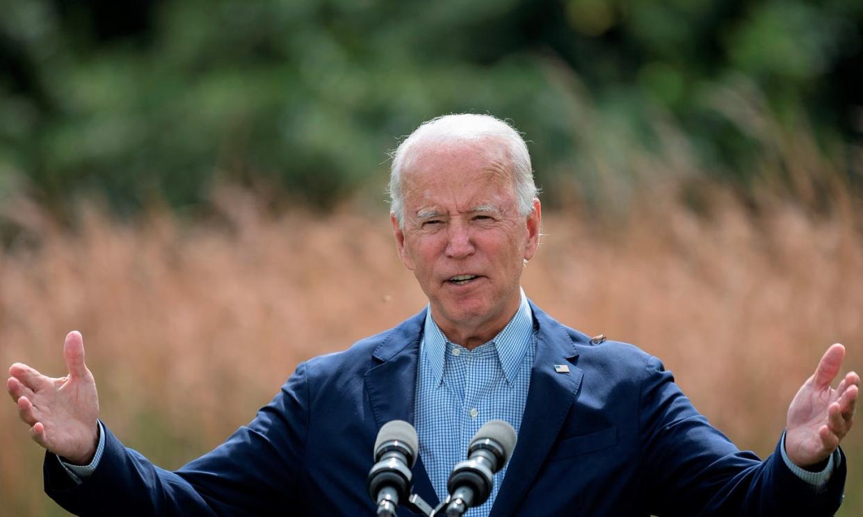 <span class="caption">The next administration will need to carefully weigh the economic, social and environmental impacts of both climate change and the policy responses.</span> <span class="attribution"><a class="link " href="https://www.gettyimages.com/detail/news-photo/democratic-presidential-candidate-joe-biden-speaks-outside-news-photo/1228514491" rel="nofollow noopener" target="_blank" data-ylk="slk:Jim Watson/Getty Images;elm:context_link;itc:0;sec:content-canvas">Jim Watson/Getty Images</a></span>