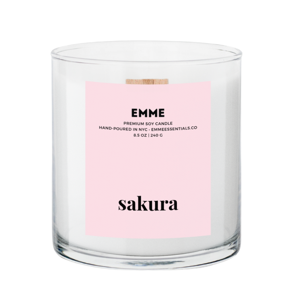 Emme Essentials Sakura / Cherry Blossom Wood Wick Candle