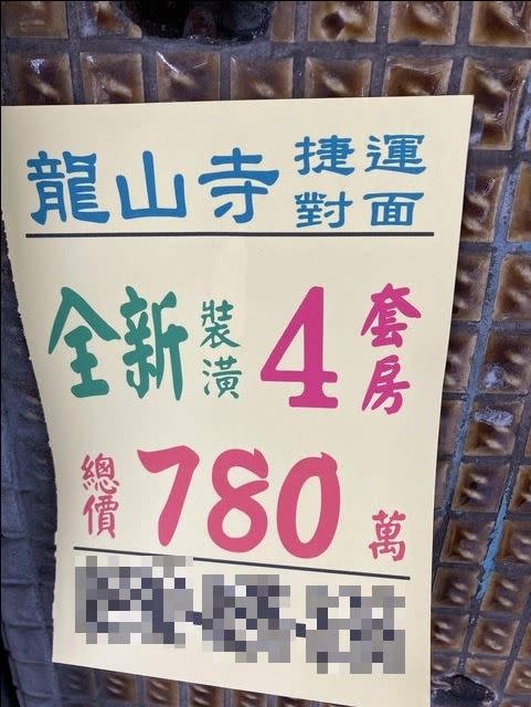 台北市4間套房位於捷運，全新裝潢，只要780萬元。（圖／翻攝自PPT）