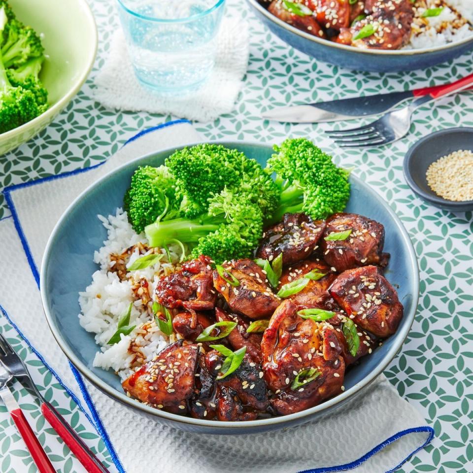 chicken teriyaki with broccoli