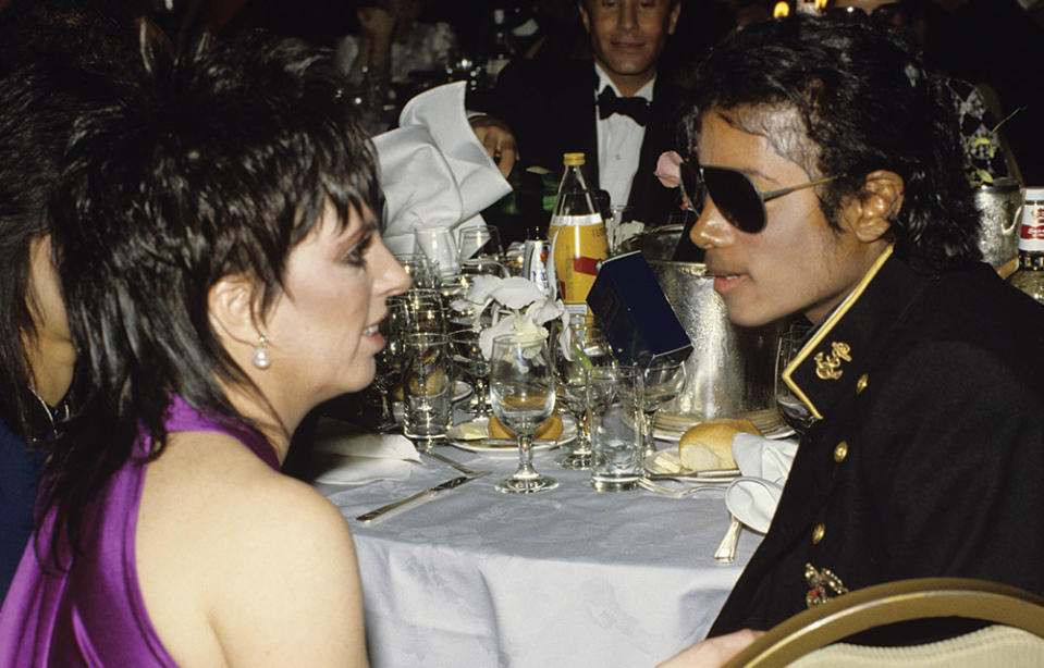 Liza Minnelli, who performed a duet of There's No Business Like Show Business with Sammy Davis Jr. at the end of the 1984 Oscars, caught up with Michael Jackson.