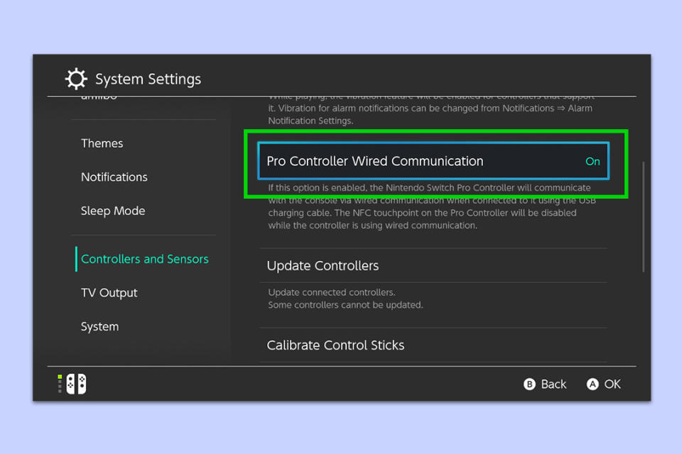 A series of images showing how to connect a PS5 DualSense controller to the Nintendo Swich using the 8BitDo Wireless USB adapter.