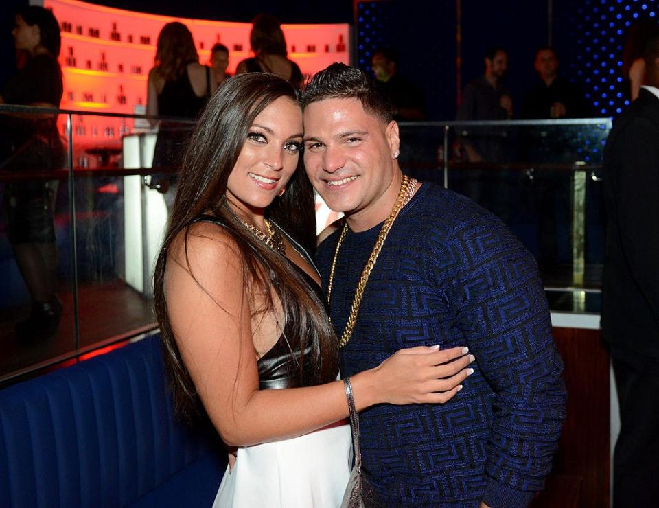 Ronnie Ortiz-Magro and Sammi Giancola of "Jersey Shore" in happier times in a August 2013 snap.