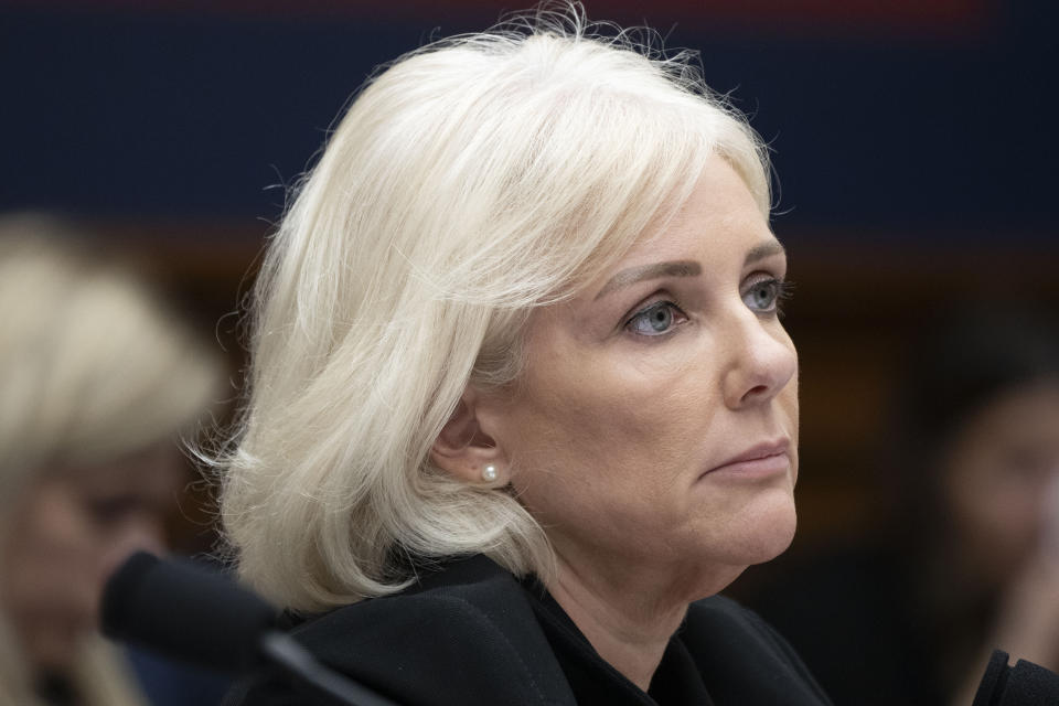 Jennifer Homendy, Chair of the National Transportation Safety Board attends a House Committee on Transportation and Infrastructure hearing on the federal response to the Francis Scott Key Bridge collapse, Wednesday, May 15, 2024, on Capitol Hill in Washington. (AP Photo/Jacquelyn Martin)