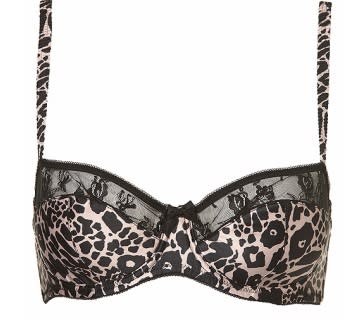 Start from the inside out with a leopard and lace balcony bra.