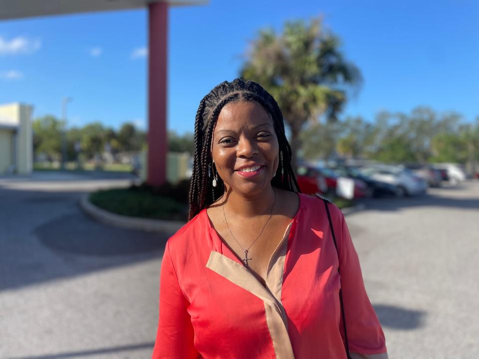 Sarasota resident Stephanie Coachman was excited to vote for Aramis Ayala for Attorney General at the Robert Taylor Community Complex.