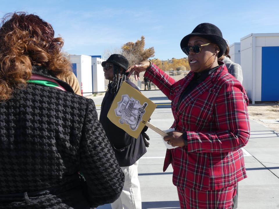 Tour guides showed visitors the campus of the city of Victorville’s Wellness Center for the unhoused during the facility’s ribbon cutting on Friday, Dec. 8.