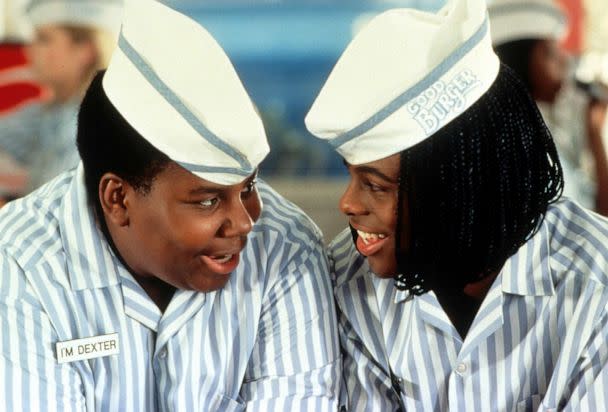 PHOTO: Kenan Thompson and Kel Mitchell smiling in a scene from the film 'Good Burger', 1997.  (Paramount/Getty Images)