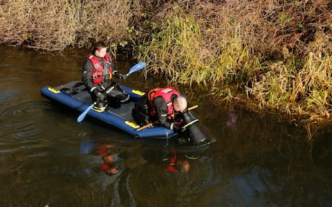 Police divers search for missing Libby Squire at the Beverley and Barmston Drain near, Beverley Road - Credit: SWNS