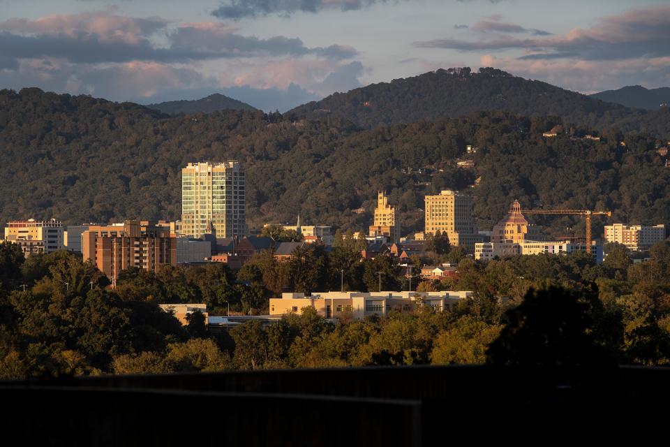 The Asheville skyline if seen from Riverside Drive, October 3, 2023.