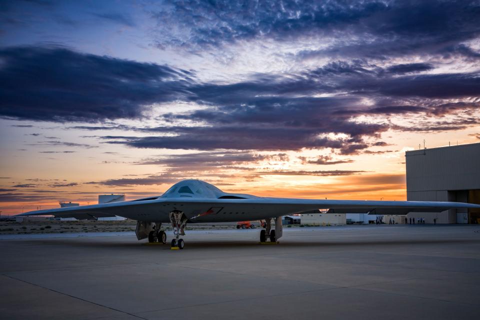 The B-21 Raider stealth bomber.