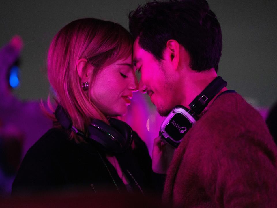 Lucy Boynton and Justin Min in "The Greatest Hits"