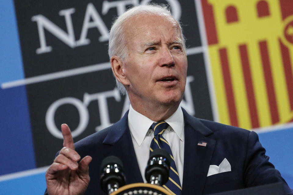 President Biden at a news conference.